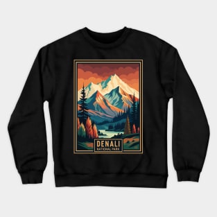 Retro Denali National Park Crewneck Sweatshirt